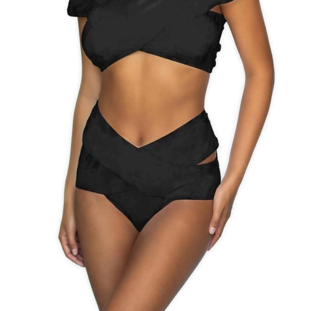 Hybrid Swimwear - High Waist Criss Cross Bikini Bottom